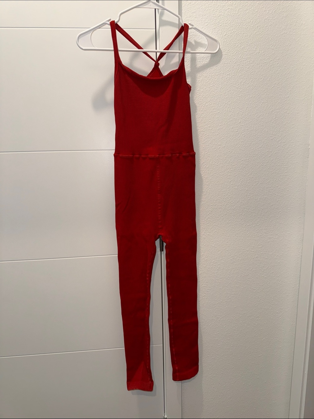 Women’s Red Strappy One-Piece Jumpsuit